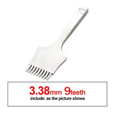 치즐 가죽공예 QJH 가죽 펀칭 도구 광택 포크 공예 세트 바느질 레이스 바늘 DIY 펀처, [15] 3.38mm 9teeth