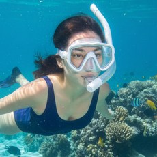 유또 성인용 스노쿨링 물안경 마스크 세트, 화이트