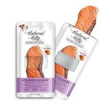 Natural Kitty 自然小貓100%天然鮮肉條，貓咪零食，無添加，健康美味, 1g, 6個, 天然鮭魚 25g