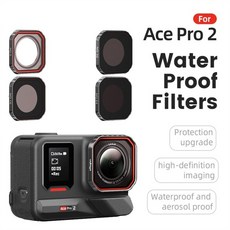 M05K AMAGISN 4Pcs 렌즈 필터 세트 Insta360 ACE PRO 2 카메라 액세서리 안티-포그 방수 키트 ND8 ND16 ND3
