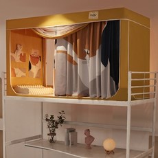 퓨어그로 밀폐형 2층침대 기숙사 침대 커튼 모기장 게스트하우스 가림막 2층침대텐트 가리개 벙커침대, C.상하단공용_폭90x길이190x높이110, J