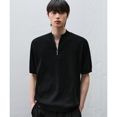 [6월 15일 배송] DRAW FIT [크롭]어베인 리브드 하프 집업 니트 [BLACK] 109649