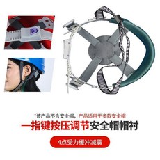 安全帽內襯套 四點式可拆卸吸汗棉配件 一指鍵按壓調節 4點緩衝減震, 四點式雙耳帶一指鍵帽襯, 四點式雙耳帶一指鍵帽襯