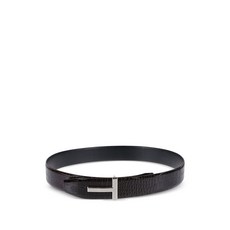 톰포드 T 로고 크로커다일 이펙트 벨트