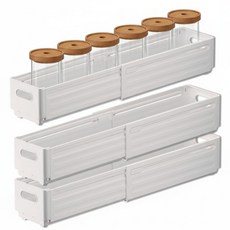 모아조이 신축형 다용도 팬트리 수납정리함 바구니 라면정리함, 3개, 무광화이트