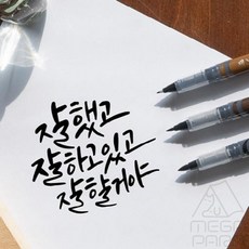 메가사라 제노 가는붓펜 소 캘리붓펜
