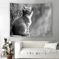 벽 가림막 포스터 나비고양이 인테리어소품 3size
