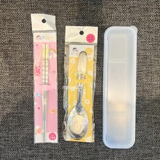 台灣QDAD 316不鏽鋼兒童勺筷組合 叉子 國小生適用, 馬車兒童筷竪圖+馬車加長勺+盒, 1個