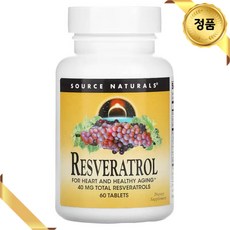 소스내츄럴스 레스베라트롤 80mg 60정 칼슘 포도씨 추출물 호장근 뿌리, SNS01011, 1개
