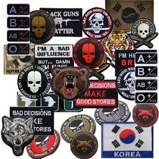 밀리터리 전술 패치 와펜 군 가방 옷 모자 벨크로 찍찍이 서바이벌 패치, D2, 1개