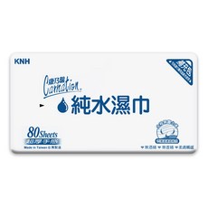 康乃馨 純水濕巾 超厚補充包(80抽/12包) 厚型無酒精濕紙巾, 2箱, 12個裝, 80g