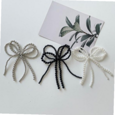 열쇠고리 더블비즈신발클립 리본 실버 키링 운동화 액세서리