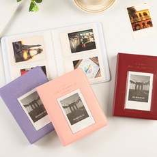 웅이몰 폴라로이드 호환 미니 포토앨범 티켓북 사진첩 64장, 02미니앨범-퍼플