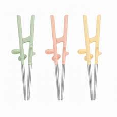 에디슨 2단계 스텐 젓가락, 옐로우 EC1288 + 민트 EC1295, 1세트