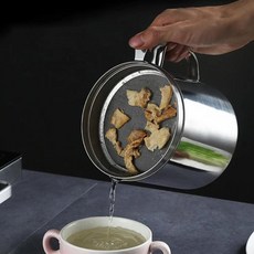 오일 저장 컵 스트레이너 포트 주방 그리스 필터 네트 병, 1개, 기본