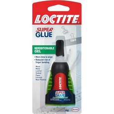 록타이트 슈퍼 글루 재배치 가능 젤 투명 0.14 floz 병 6팩 - 플라스틱 목재 금속 공예 및 수리용 시아노아크릴레이트 접착제, 1 Pack