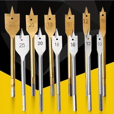 목공 육각 나비 기리 스페이드 비트 12종 세트, 10-25mm 골드+실버 12종