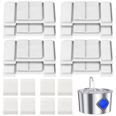 고양이 분수 교체 필터 8팩 필터 및 스폰지 8개 JIXZEN 3.2L 스테인리스 스틸 고양이 분수와 호환 모델 OC-10TY10 436753, 고양이 분수 교체 필터, 8팩 필터 및 스폰지 8개,