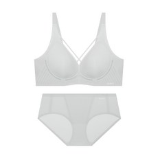 게스언더웨어 여성 여성 속옷 세트 GUESS UNDERWEAR 쿨링 포인트 GFWBR344LGY_PT344LGY