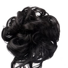 丸子頭假髮髮圈 慵懶風花苞頭 自然蓬鬆長鬚, 1個