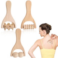 Abeillo 목재 테라피 마사지 도구 나무 롤러 3개 손 수동 근육 스틱 허벅지 다리 전신 이완 남성 여성 317676 9062901902, 스타일 B