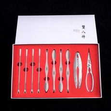 게 꽃게 랍스터 도구 속살바르기 플라이어 갑각류 집게 가위 먹는 게잡이 포크, 게 가위 세트