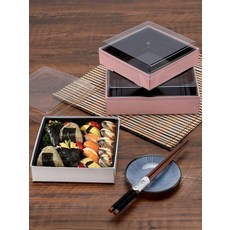 스시 초밥 포장용기 투명 배달용 일회용기 합포장 원형, 소형화이트, 10 개, 1개