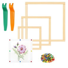 6쌍 스트레처 바 세트 3가지 사이즈 나무 니들포인트 스트레처 바 엄지 압정 및 압정 리무버 DIY 캔버스 접합 스트레처 프레임 자수 공예 아트 액세서리용, 6쌍 스트레처 바 세트, 3가지 사이즈 나무 니들포인트, 목조