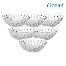오션글라스 다이아몬드 볼 P00123 126mm 유리 그릇 카페 보울 6P, 6개