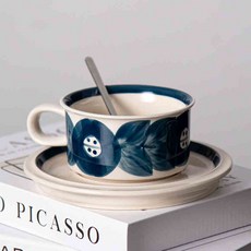 북유럽 수출용 빈티지 도자기 예쁜 커피잔 1인조 찻잔세트, 1개, 02