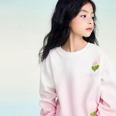 女童衛衣 秋季 兒童卡通繡花漸變色 長袖上衣