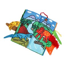 [아페페] 촉감 놀이 헝겊책 공룡 꼬리 영어학습 유아 놀이북 KR4727 털원단촉감책 아기촉감책