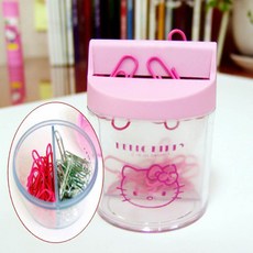 헬로키티 자석클립통 클립케이스 클립보관통