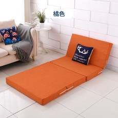 휴대용 4단 접이식 매트리스 침대 소파 베드 다용도 사무실 캠핑 원룸 낮잠 휴식 싱글 매트, 오렌지