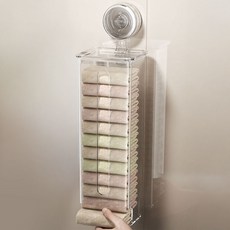 [탈부착가능] 허니앤코 벽걸이형 속옷 양말 정리함, 투명, 1개