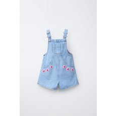 [국내발송] 자라 ZARA 크로셰 플라워 데님 쇼트 오버롤 - 블루