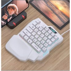 키보드 한손키보드 매크로 기계식 포토샵 게이밍 RGB 프로그래밍 변환기 휴대폰 연결 모바일 게임, 아니요, 화이트 한손 키보드, 한손 키보드