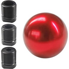 UHANBUT 자동차 원형 볼 기어 변속 노브 알루미늄 합금 스틱 헤드 3개의 어댑터 M8 M10 M12빨간색 장착 대부분의 수동 차량용, Red