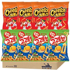 [블루존] 과자세트 (왕고래볶음56g x4+치토스 바베큐맛 x4)