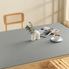 현대 미니멀리스트 일본식 가죽 테이블 매트 방수 내유성 메이크업 데스크 패드 하이 엔드 경량 럭셔리 소, 03 라이트 그레이 [방수 방유 미끄럼 방지 가죽], 02 40x60cm(40x60cm)