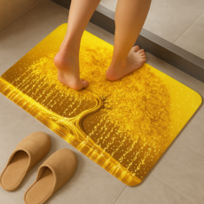 492팩토리 돈 들어오는 황금 금전수 발매트, 골드