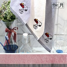 송월타월 스누피 블럭블랙34 고리수건 핸드타월, 핑크, 1개