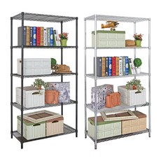 品樂生活 45X90X210CM五層架 (三色可選) 層架/置物架/鐵架/收納架/貨架/倉儲架, 晨曦白, 5層