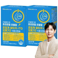 리얼메디온 프리미엄 리얼업 초임계 알티지 rTG 오메가3 식물성 캡슐, 2개, 30회분
