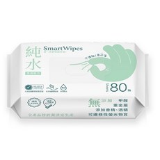 SmartWipes 純水柔濕紙巾 不連抽 80抽, 5個, 80張, 1g