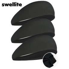 swellite 스웰라이트 스포츠 쿨링 헤어밴드 3개 1세트, 블랙