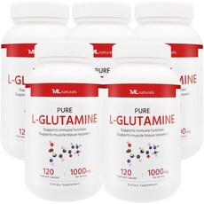 [미국빠른직구] 마이라이프 내추럴스 L-글루타민 1000mg 120정 5병, 5개