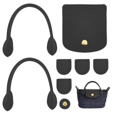 가죽 핸드백 DIY 키트 숄더백 크로스백 만들기 세트 핸드메이드 재료 패키지 미니백 손잡이 가방 부자재, 블랙 45, 1개