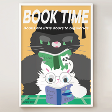 퍼플더스트 독서 포스터 고양이 그림, 1.독서캣_A4, 포스터만