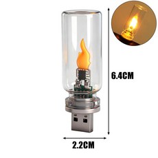 자동차 실내 장식 램프 불꽃 라이트 다이내믹 무빙 파이어 효과 분위기 차량 스타일링, 1. Transparent Glass, B. 2pcs